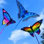 Steering Colorful Butterfly Kite Outdoor Flying Toy  Kid & Adult