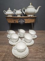 Stunning Vintage J Kronester  Bavaria Cream With Gold Trim Tea Set