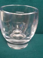 Vintage Mid Century Heavy Clear Crystal Ice Bucket Sculpted Hidden Handles 13cm