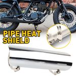 Universal Exhaust Muffler Pipe Heat Shield Cover Protector Chrome For Motorcycle