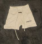 Essentials Men’s Grey Fleece Cotton Sweat Shorts Logo Drawstring Elastic S