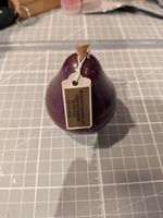 Handcrafted Wooden Pear - Purple Heart Wood - By Ted Dunmow, Sudbury