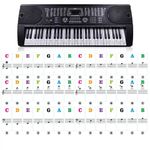 Piano Stickers Coloured/Black Keyboard Learn Note Letter Labels Kids 37 49 61 88
