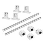 2 Pcs 150mm Linear Motion Rail Guide with 4 PCS SCS8UU Bearings SK8 Rail Support