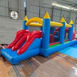 Commercial 24FT PVC Inflatable Obstacle Course Bounce Castle w/Dual Slides Party