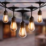 Heavy Duty 48FT S14 Waterproof IP54 Festoon Lights with 15 Plastic Bulbs in UK