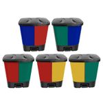 37L Dry & Wet Double Compartment Foot Pedal Bin Garden Kitchen Waste Plastic Bin