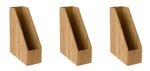 OSCO Bamboo Magazine Rack | 3 Pack | Folder Storage | File Organiser | Desk & Sh