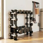 4-Tier Dumbbell Rack, Heavy-Duty Weight Rack for Dumbbells, Black