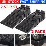 2X Heavy Duty 5 Ton 2.5+2.5 Ton Plastic Car Ramp Lifting Ramps 33cm Extra Wide