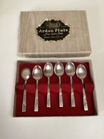 Arden Plate New Rose Boxed Set x 6 Teaspoons Arthur Price & Co Ltd Vintage