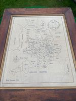 Item - 'MAP of ENGLAND and WALES', needlework sampler, framed, 1793