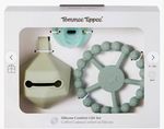 Tommee Tippee Silicone Comfort Gift Set Soother Clip & Teether Green 0-6m