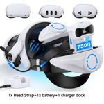 Battery Head Strap for Meta Quest 3S/3/2 and 7500mAh Rechargeable Battery Pack