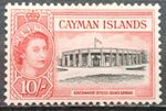 Cayman Islands QEII 1953-62  10/=  Black & Rose Red  Mint  sg 161