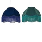 Vintage Design Velvet Fringed 35cm Pendant Lightshade Table Lampshade