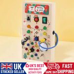 Montessori Busy Board Toys Wooden With Music LED Light Christmas Gift for Kids