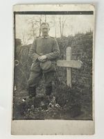 WW1 German army photograph picture postcard Marked grave military original photo
