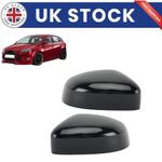 Door Wing Mirror Cover Caps Pair For Ford Focus MK3 2011-2018  Gloss Black UK
