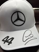 Lewis Hamilton Hand Signed Mercedes Official #44 Retro Cap COA + PSA QO CARD