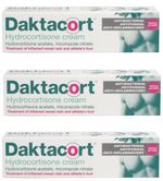 Daktacort Hydrocortisone Triple Action Antibacterial & Antifungal Cream - 15g X3