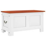Storage Chest with Lid Home Organiser Brown and White Solid Wood Acacia vidaXL
