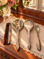 Antique Sterling Vanity Set 4 Pc International Silver Co "GD" Monogram