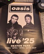 OASIS LIVE 25 HEATON PARK OFFCIAL POSTER Oasis Madchester Biblical 