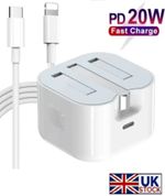 Fast 20W USB-C PD Plug Charger compatible with IPhone 17 16 15 14 13 12 Pro Max