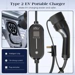 EV Charger Cable Type 2 to UK 3 Pin Plug 5M Portable Electric 3.5KW Car Charger