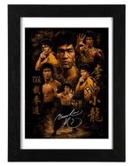 Bruce Lee Signed Autograph PHOTO Pre Print 6x4/A4/ Framed