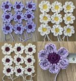 Handmade crochet 9 small daisies flowers applique embellishment Choice of colour