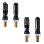 4x LED Universal Mini Indicators "Ultra Mini" Black + Tinted, 12V Motorcycle Dark