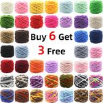 Chunky Chenille Yarn 100G Skeins Milk soft Perfect for Baby Knitting Crochet UK