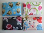 4 Designs Reusable Fold Up Shopping Bag With Attached Pouch / Large 22" x 24"