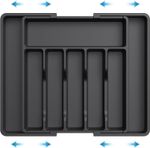 8-Section Extendable Plastic Cutlery Tray Kitchen Drawer Insert Organiser Holder