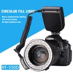 Macro LED Ring Flash Light RF 550D For Nikon Canon Olympus Fuji DSLR Cameras