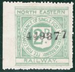 GB NER KGV Railway Letter Stamp 2d NORTH EASTERN (WW1) ex LACY-SPENCER S2WHITE76