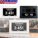 Digital Alarm Clock LCD Calendar Day Date Memory Loss Dementia Elderly reminder