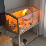 Large Wooden Hamster Cage Rat Ferret Rabbit Hutch Clear Playpen w USB Plug Light