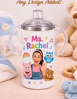 Ms Rachel Personalised Sippy Training Cup 12oz Sippy Spout Lid and spare lid