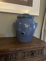 Blue ceramic Vintage French Vinaigrier Ceramic Pot