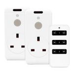 Status Wireless Plug Sockets Remote Controlled 20m Range Energy (Pack of 2)
