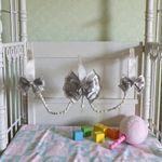 personalised silver and white triple pram charm