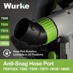 No Snag Hose Port with Fixable Positions  Festool TS55 TS60 TS75 HK55 Track Saw