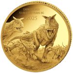 2025 Carnotaurus 0.5g Gold Coin 9999 Proof Congo 0.016oz Au Mini