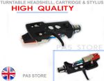 Black Headshell Cartridge & Stylus For DJ Turntable Numark Ion Stanton Technics