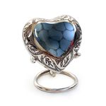Mystic Blue Small Heart Keepsake Urn For Ashes