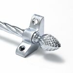 Satin Chrome Stair Rods - 3/8" x 28.5" - Candy Twist - Pine Finial