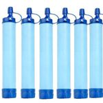 6pcs Water Filter Straw Portable Filtration Purifiers Personal Emergency Use